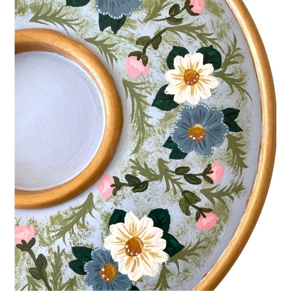 PRICE IS FIRM Hand Painted Candle Holder - Picture 4 of 7